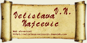 Velislava Najčević vizit kartica